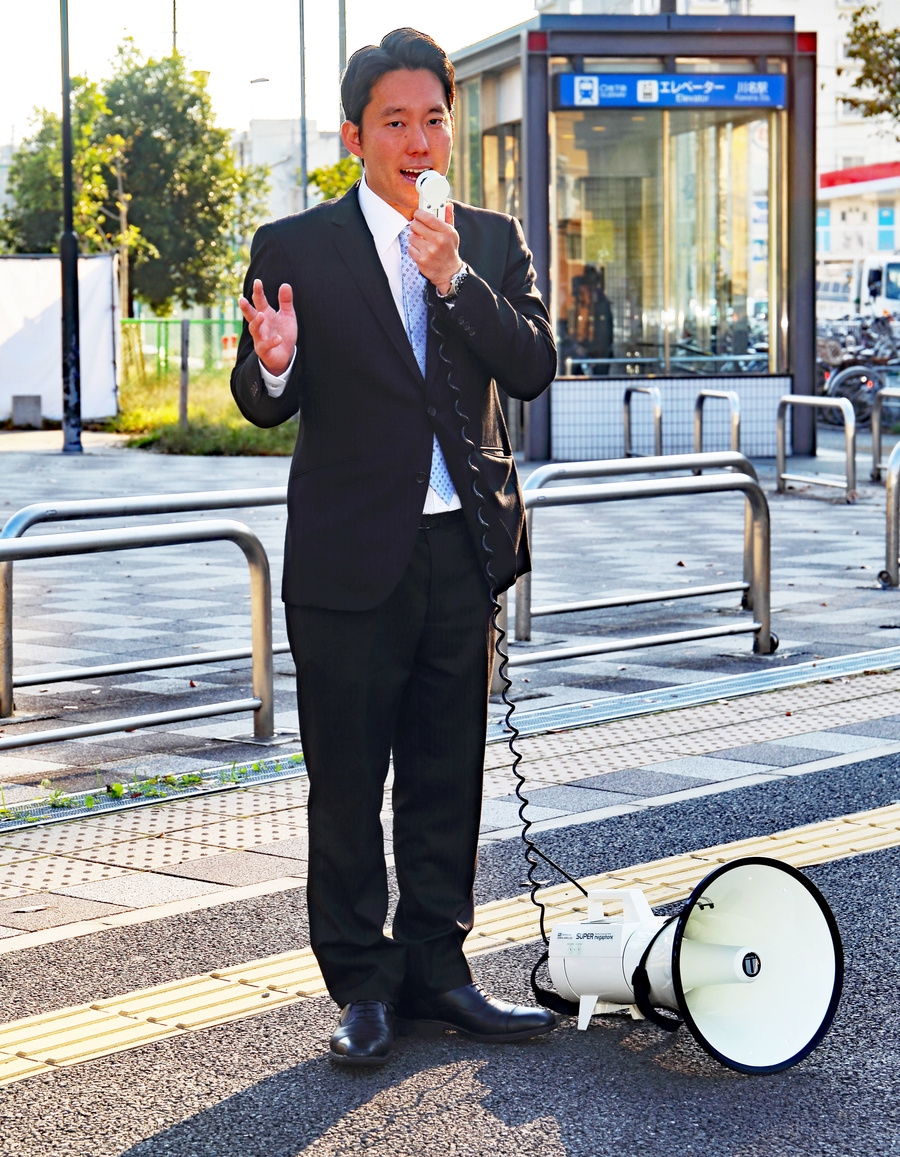 奥村文悟　街頭演説